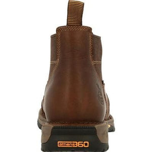ROCKY BRANDS Boots Georgia Boot Men's Athens 360 Brown Waterproof Steel Toe Chelsea Boots GB00440