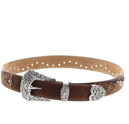 Russell's Western Wear, Inc. Tony Lama Women’s Kaitlyn Crystal Brown Belt C50499