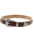 Russell's Western Wear, Inc. Tony Lama Women’s Kaitlyn Crystal Brown Belt C50499