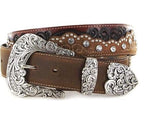 Russell's Western Wear, Inc. Tony Lama Women’s Kaitlyn Crystal Brown Belt C50499