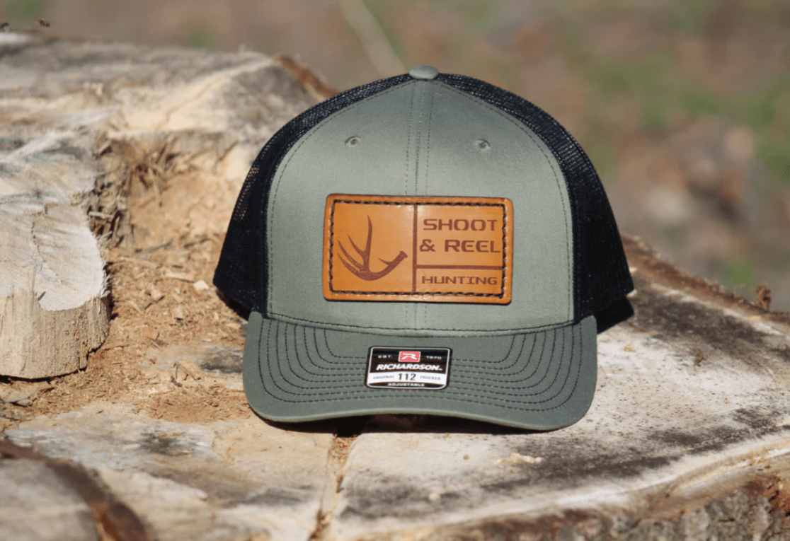 SHOOT & REEL, LLC Hats Shoot & Reel Men's Loden Green/Black Antler Patch Trucker Ball Cap