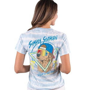 SIMPLY SOUTHERN Shirts Simply Southern Women's "Nineties Dog" Tie Dye SS Tee
