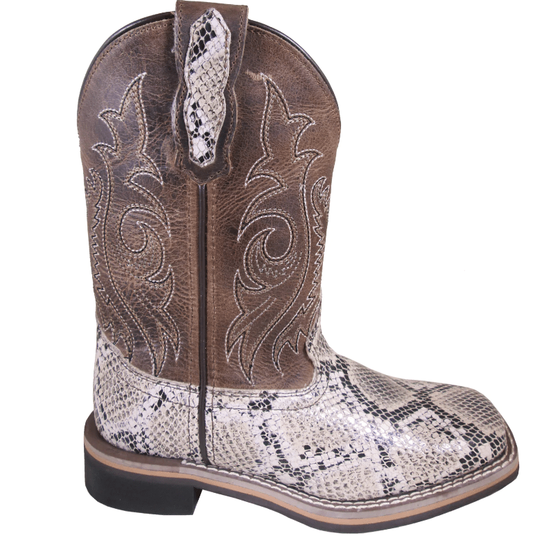 Smoky Mt Boots Boots Smoky Mountain Kids Diamondback White/Brown Waxed Distressed Western Boots 3125C