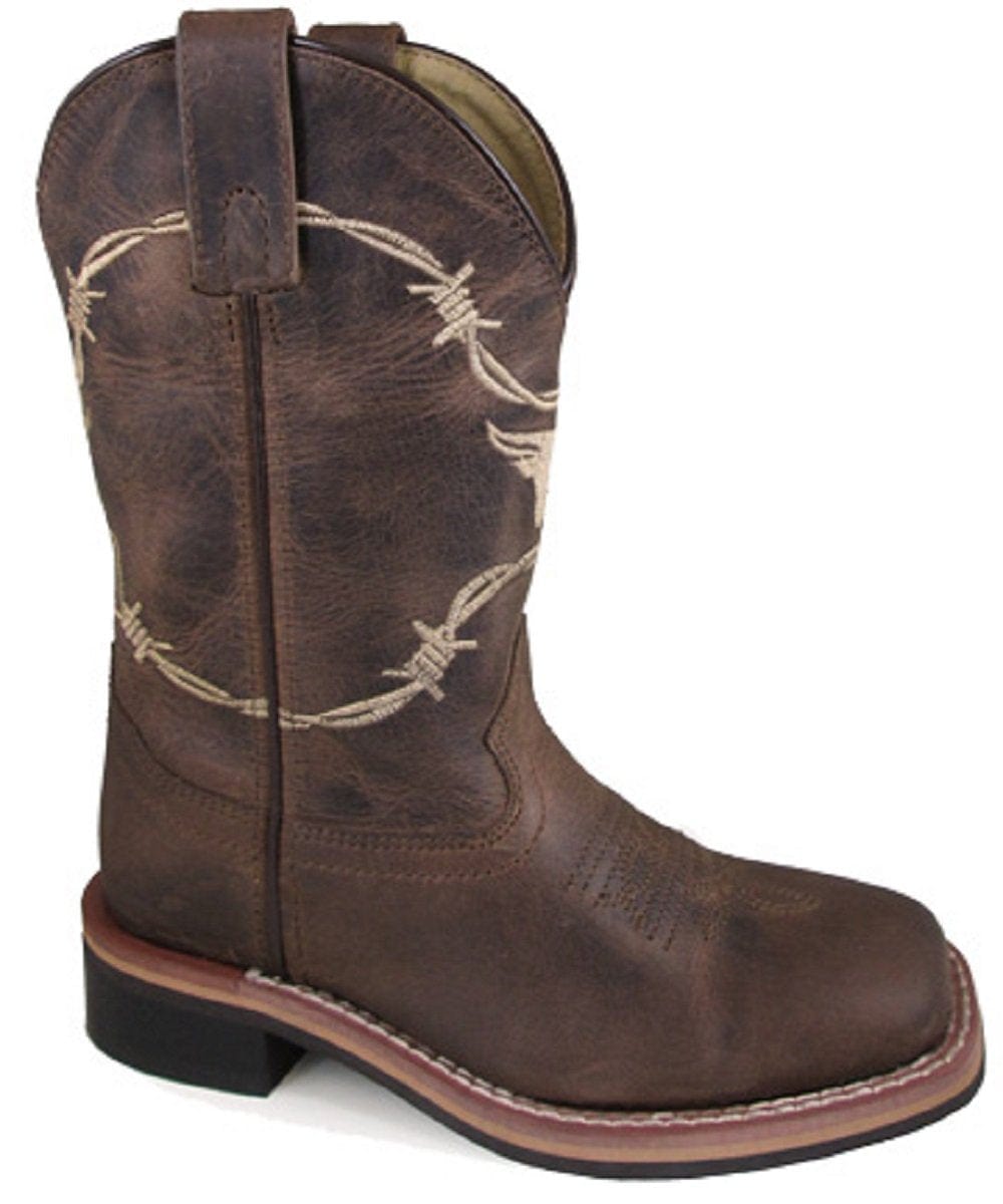 Smoky Mt Boots Boots Smoky Mountain Youth Boys Logan Waxed Brown Leather Cowboy Boots 3923Y