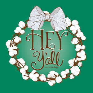 Southernology Shirts Southernology Women's "Hey Y’all" Wreath Tee