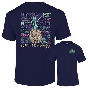 Southernology Shirts Southernology Women's Navy Pineapple Talk Southern To Me Tee