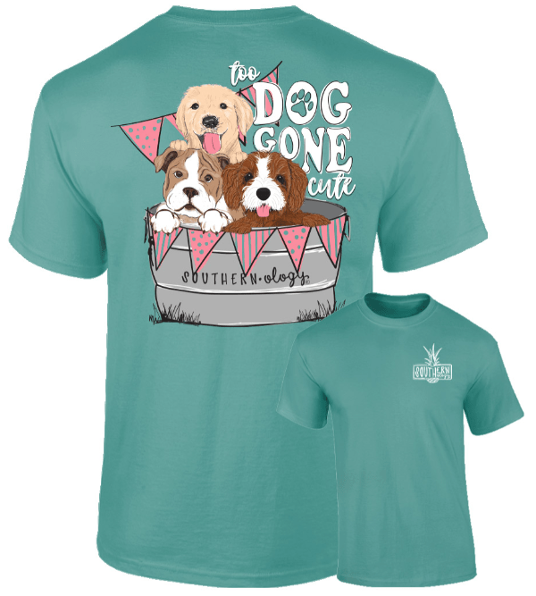 SOUTHERNOLOGY Shirts Southernology Women's Too Doggone Cute Seafoam Green Tee