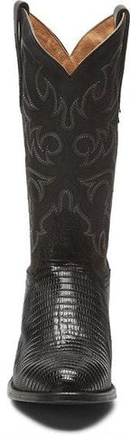 TONY LAMA Boots Tony Lama Men's 1911 Nacogdoches Teju Lizard Black Round Toe Cowboy Boots TL5150