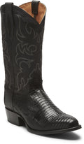 TONY LAMA Boots Tony Lama Men's 1911 Nacogdoches Teju Lizard Black Round Toe Cowboy Boots TL5150
