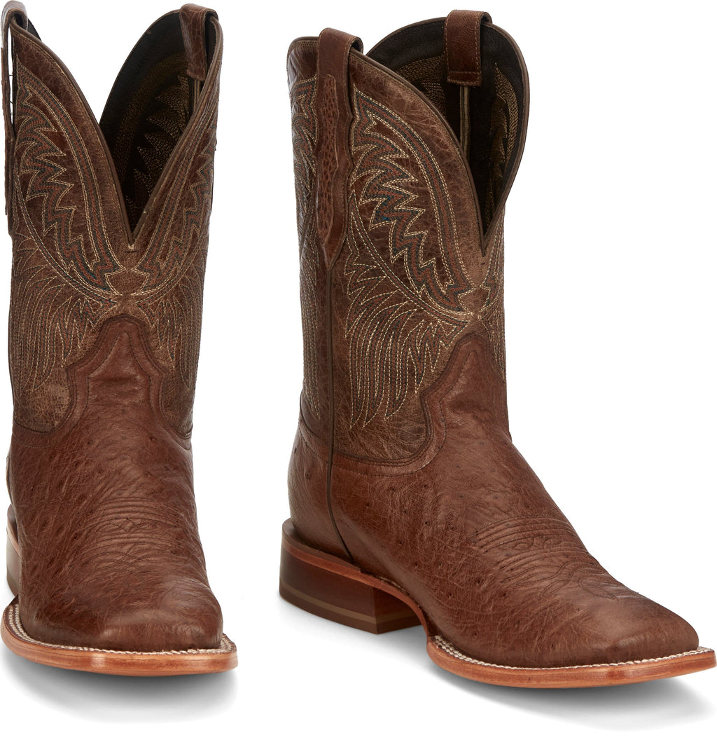 TONY LAMA Boots Tony Lama Men's Alamosa Brown Smooth Ostrich Western Boots SA6102