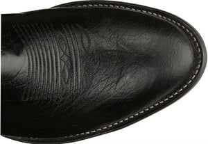 TONY LAMA Boots Tony Lama Men's Black Smooth Ostrich Round Toe Western Boots CT871