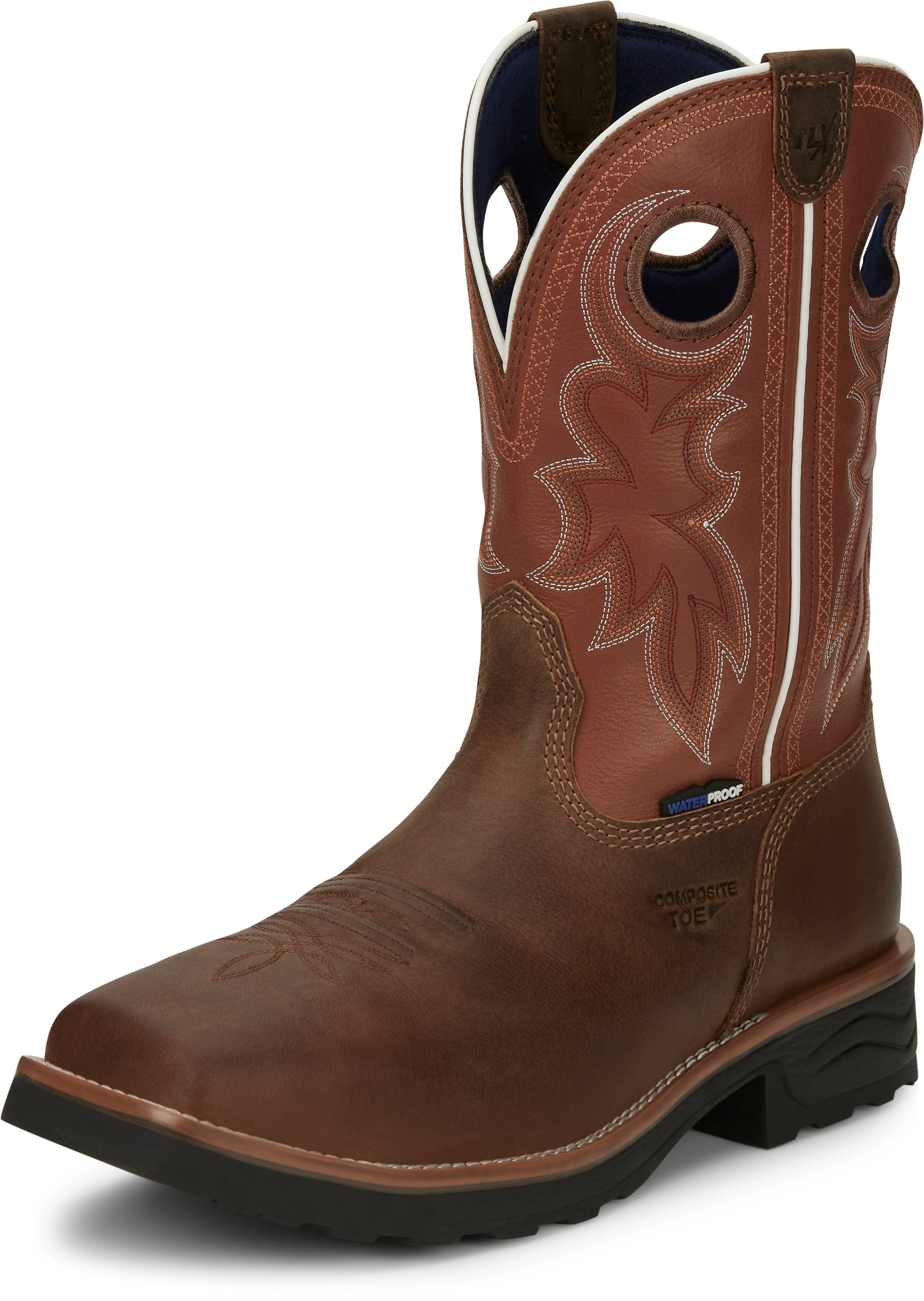Tony Lama Men's Fireball Tan Waterproof Compote Toe Work Boots