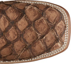 Tony Lama Boots Tony Lama Men's Leviathan Pirarucu Chocolate Western Boots 6082