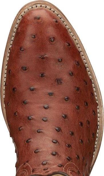 Tony Lama Men's Mccandles Brandy Full Quill Ostrich Round