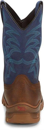 TONY LAMA Boots Tony Lama Men's Roustabout Blue/Tan Steel Toe Waterproof Work Boots TW5010