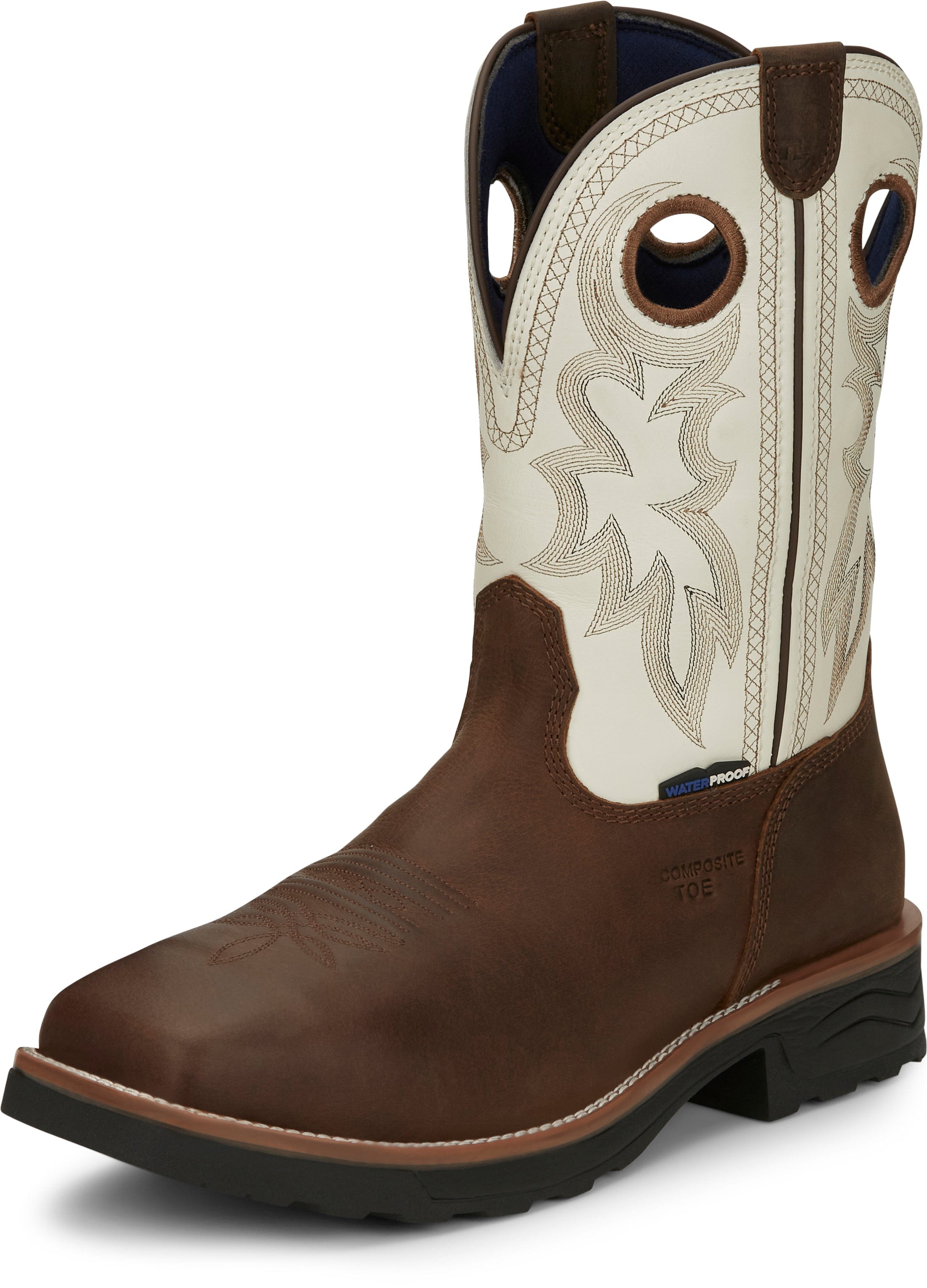 Tony Lama Boots Tony Lama Men's TLX Fireball Bark Brown Waterproof Composite Toe Western Work Boots TW3302