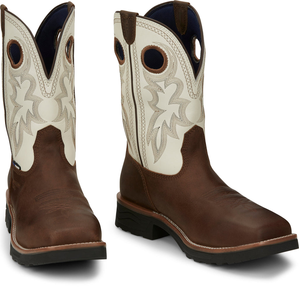 Tony Lama Boots Tony Lama Men's TLX Fireball Bark Brown Waterproof Composite Toe Western Work Boots TW3302