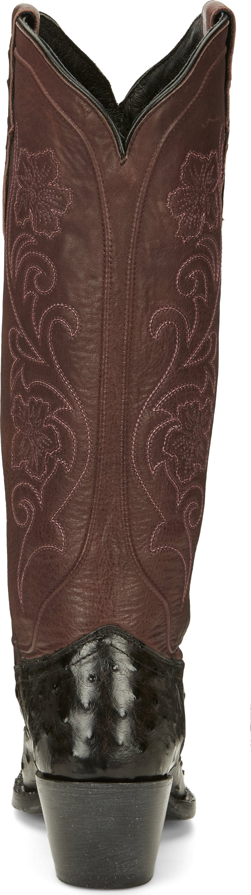 TONY LAMA Boots Tony Lama Women's Vasqueras Ines Full Quill Ostrich Black Cherry Narrow Square Western Boot - VF3056
