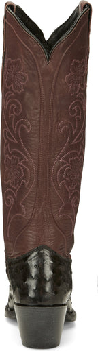 TONY LAMA Boots Tony Lama Women's Vasqueras Ines Full Quill Ostrich Black Cherry Narrow Square Western Boot - VF3056