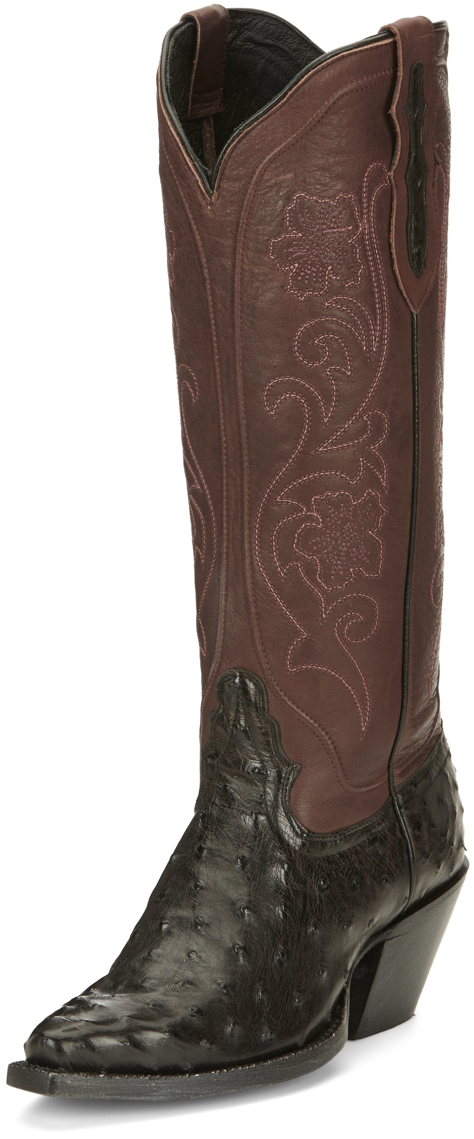 Tony Lama ウエスタンブーツ レザー Tony Lama Women's Vaqueras Ines Black Cherry Full Quill Ostrich