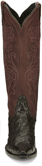 TONY LAMA Boots Tony Lama Women's Vasqueras Ines Full Quill Ostrich Black Cherry Narrow Square Western Boot - VF3056