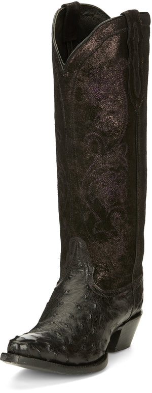 TONY LAMA Boots Tony Lama Womens Vaqueras Ines Full Quill Dark Purple Small Square Toe - VF3057
