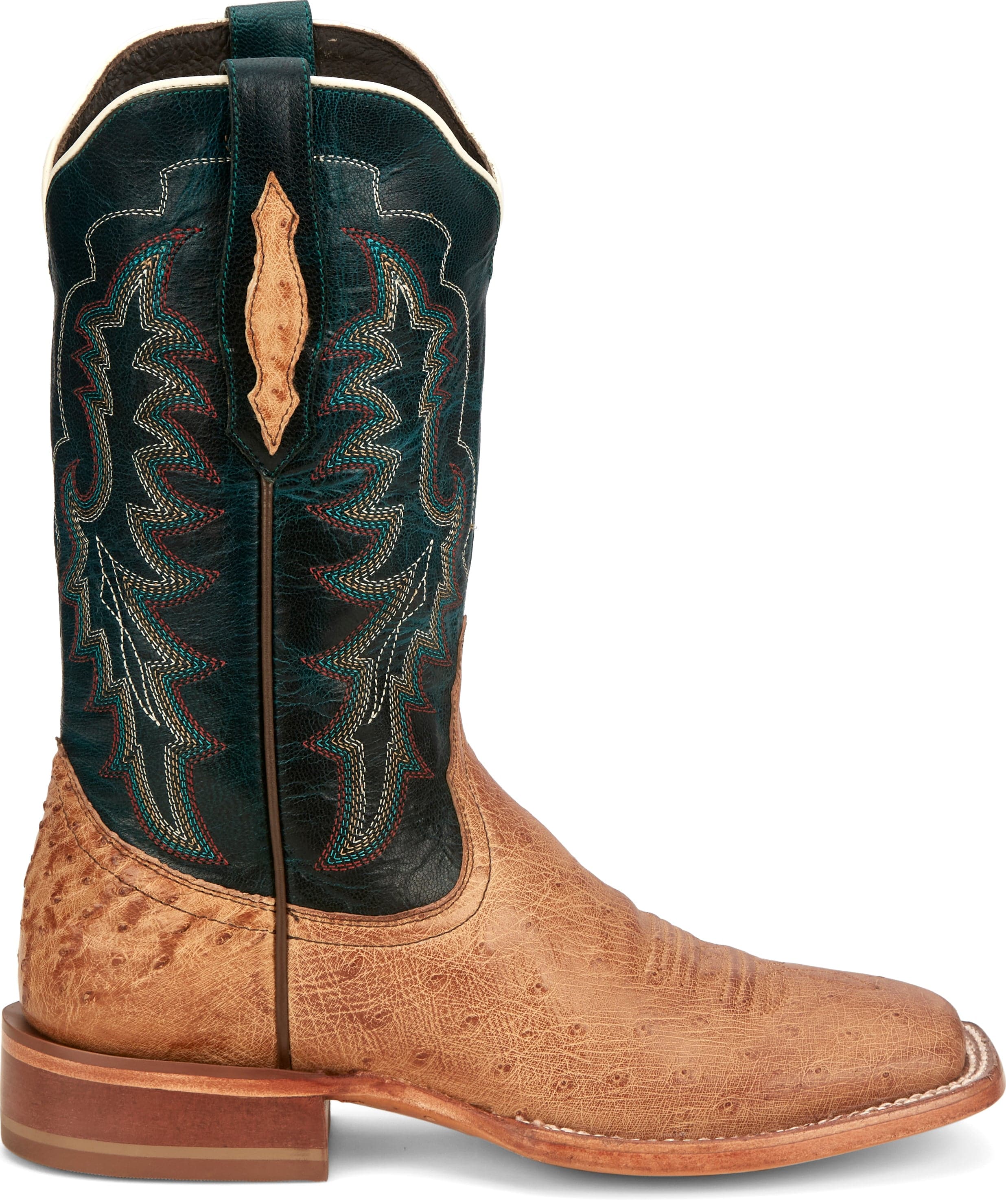Tony Lama Women's Wildheart Gold/Tan Smooth Ostrich Square Toe