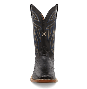 TWISTED X BOOTS Boots Twisted X Men's Ruff Stock Black Full Quill Ostrich Western Boots MRSL045