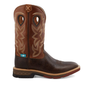 TWISTED X BOOTS Boots Twisted X Men's Smokey Chocolate & Spice Waterproof Western Work Boots MXBW002