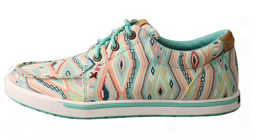 Twisted X Shoes Twisted X Women’s Hooey Loper Light Blue Multicolor Shoes - WHYC010