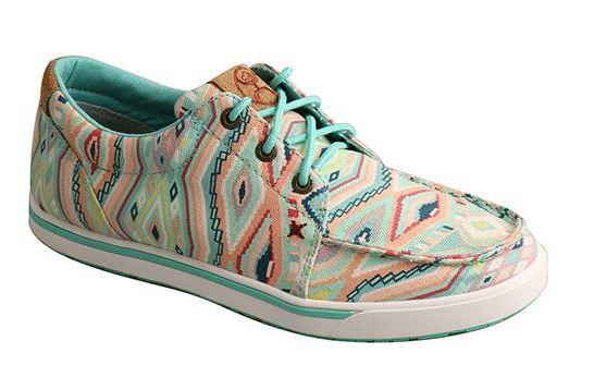 Twisted X Shoes Twisted X Women’s Hooey Loper Light Blue Multicolor Shoes - WHYC010
