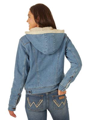 WRANGLER JEANS Jacket Women's Wrangler Retro® Sherpa Lined Hooded Denim Jacket 112317280