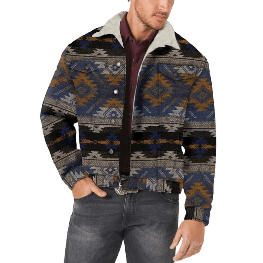 Wrangler Men's Sherpa-Lined Jacquard Jacket