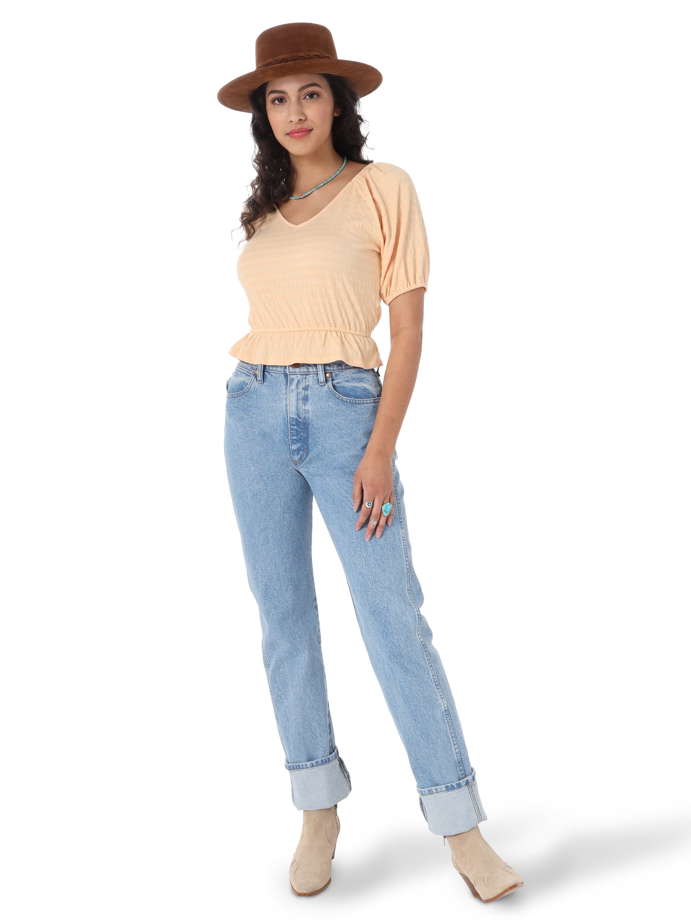 Wrangler Women's Cowboy Cut Slim Fit High Rise Stretch Jean