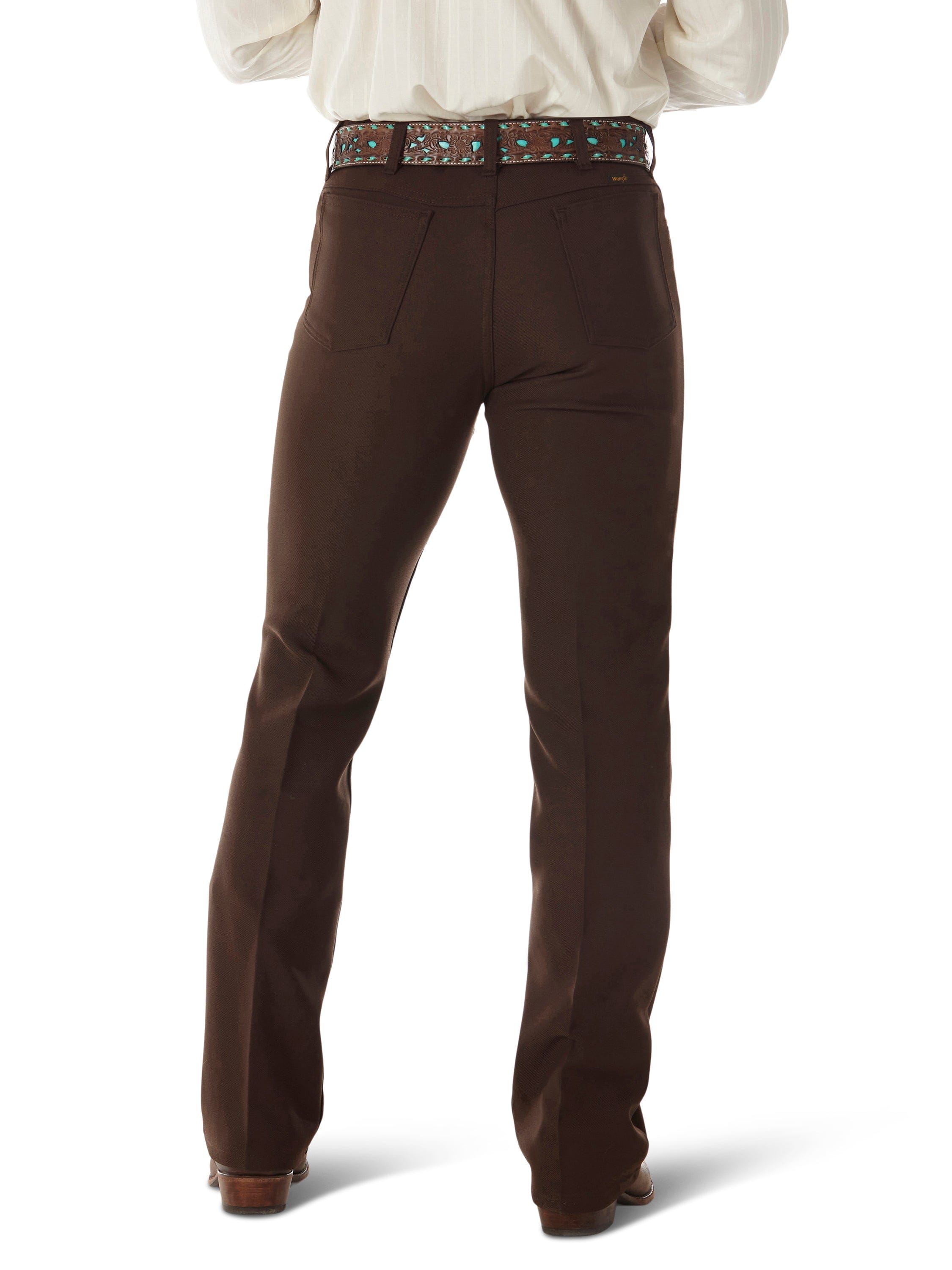 Wrangler Jeans Uomo Texas Stretch - Con Cintura In Pelle Inclusa - Darkstone + Marrone - 33W X 30L