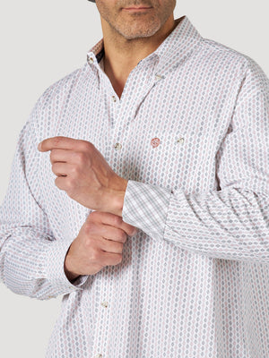 WRANGLER JEANS Shirts Wrangler Men's George Strait White One Pocket Long Sleeve Button Down Shirt112314987