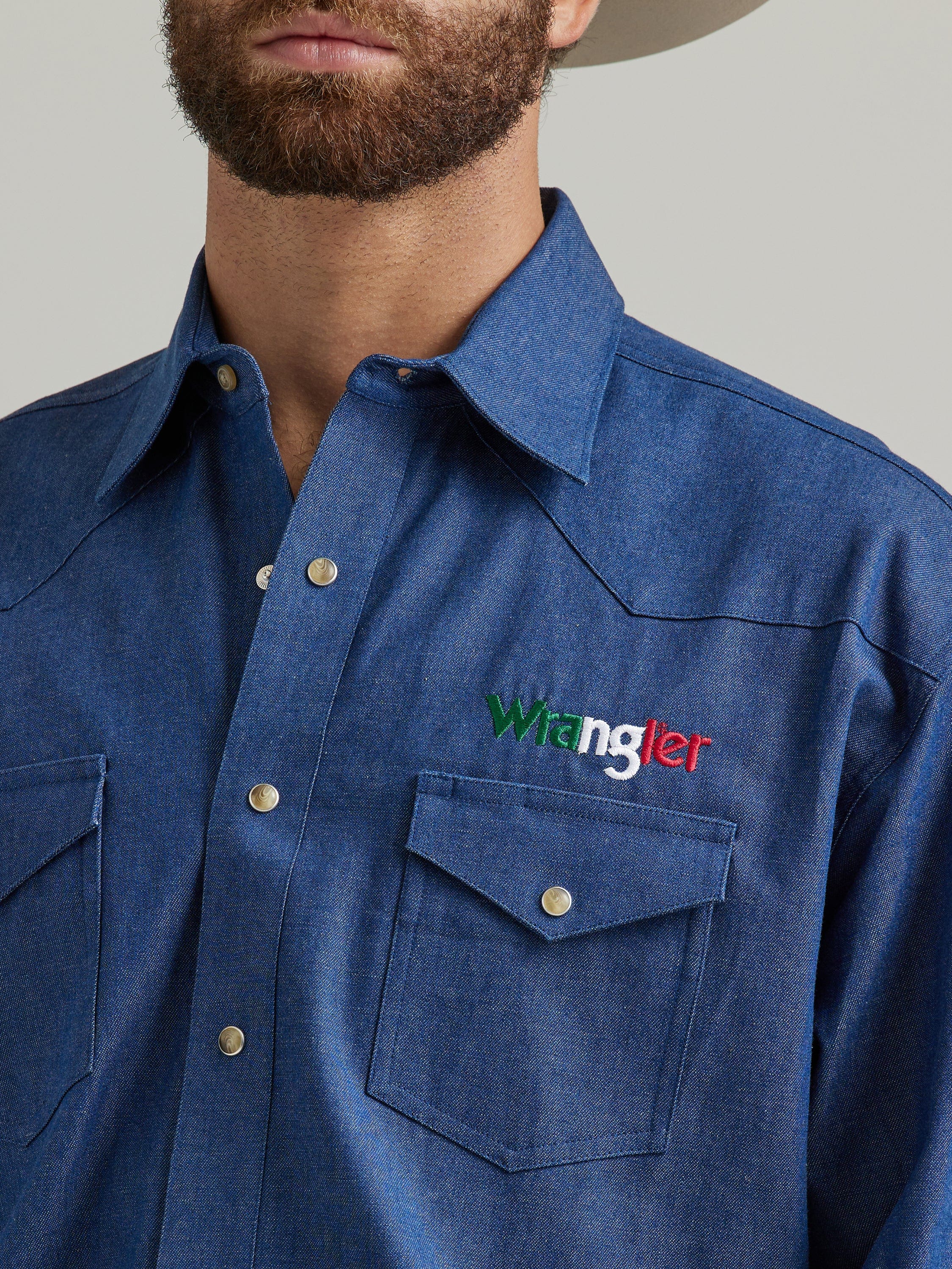 Wrangler Cowboy Cut Denim Shirt Rigid Indigo - Frontier Western Shop