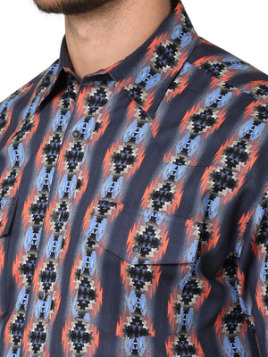 WRANGLER JEANS Shirts Wrangler Men's Checotah® Multi Charcoal Pop Long Sleeve Western Snap Shirt 112314825