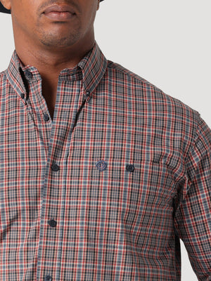 WRANGLER JEANS Shirts Wrangler Men's George Strait Plaid Button Down Long Sleeve Shirt 112317180