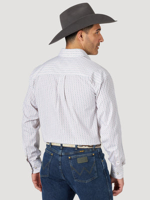 WRANGLER JEANS Shirts Wrangler Men's George Strait White One Pocket Long Sleeve Button Down Shirt112314987