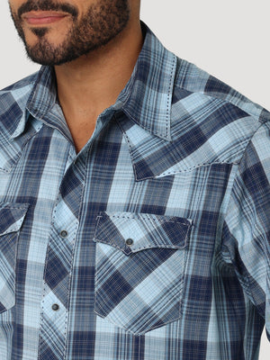 WRANGLER JEANS Shirts Wrangler Men's Meditative Long Sleeve Fashion Western Snap Plaid Shirt 112318680