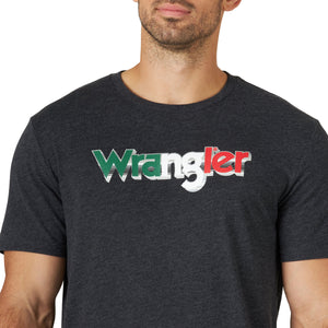 WRANGLER JEANS Shirts Wrangler Men's Mexican Flag Caviar Heather Graphic T-Shirt 112319281
