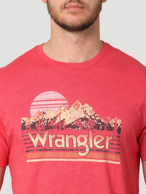 WRANGLER JEANS Shirts Wrangler Men's Mountain Moonrise Red Graphic T-Shirt 112315023