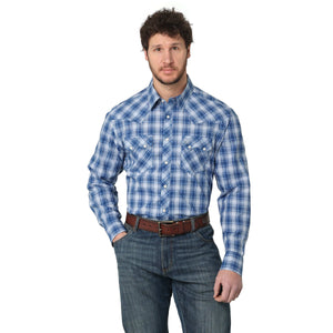 WRANGLER JEANS Shirts Wrangler Men's Retro® Sawtooth Blue Dream Long Sleeve Snap Pocket Western Shirt 112314914