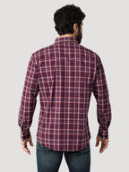 WRANGLER JEANS Shirts Wrangler Men's Wrinkle Resist Syrah Long Sleeve Western Plaid Shirt 112318652