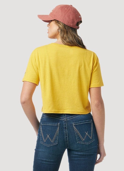 WRANGLER JEANS Shirts Wrangler Women's Horse Mustard Crop Tee 112323592