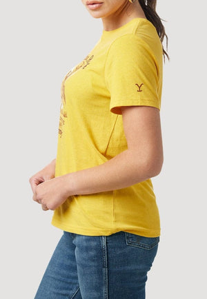 WRANGLER JEANS Shirts Wrangler Women's Yellowstone Mustard Graphic Tee 112323574