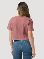 WRANGLER JEANS Shirts Wrangler Women's Yellowstone Ranch Hand Burgundy Heather Crop Tee 112323573