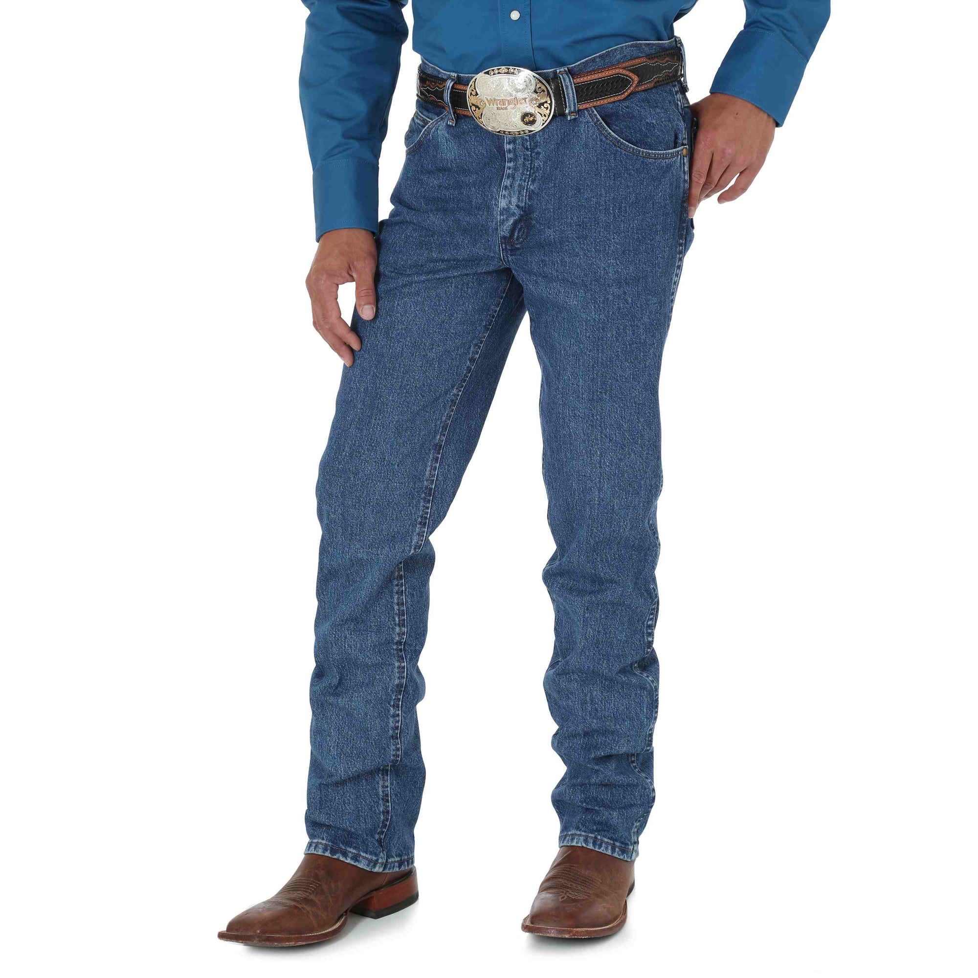 Wrangler Jeans Wrangler Men's Premium Performance Jeans Dark Stone Cowboy Cut Slim Fit Jeans 36MWZDS