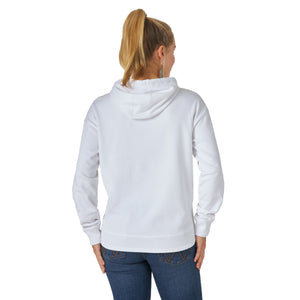 Wrangler Outerwear Wrangler Women's Retro White Long Sleeve Colorblock Logo Graphic Hoodie - LWK399W
